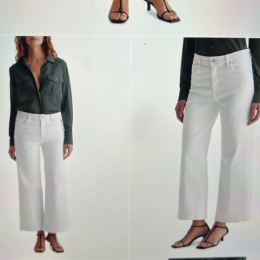 Ag Adriano Goldschmied Saige Wide Leg Crop Pants - Modern White